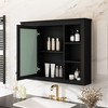 Grungis Wall Mounted Bathroom Storage Cabinet,35'' x27.5'' Medicine Cabinet with 6 Open Shelves and Mirror,Storage Cabinet for Bathroom - 2 of 4