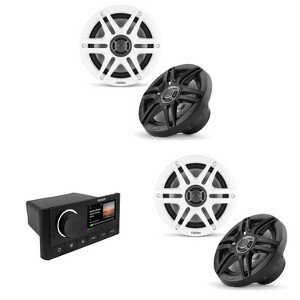Fusion MS-RA670 Apollo Source Unit w/ ( 2 Pair ) Clarion CMS-651-SWB 6.5-inch Coaxial Marine Speakers ( Includes White & Black Sport Grilles ) - 1 of 4