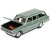 1963 Chevrolet II Nova 400 Wagon Laurel Green Metallic "Vintage Muscle" Series 1/64 Diecast Model Car by Auto World - 3 of 4