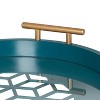 Kate and Laurel Caspen Tray, 15.5" Diameter, Teal - 3 of 4