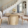 MAYEERTY Round Dining Table, 43.3" Farmhouse Kitchen Table with Metal Base for 4 - 3 of 4