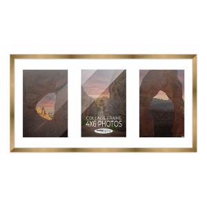 PosterPalooza | Metallic Gold Bronze Finish Collage Frame - White Mat, 20 Frame Sizes, UV Acrylic - 1 of 4