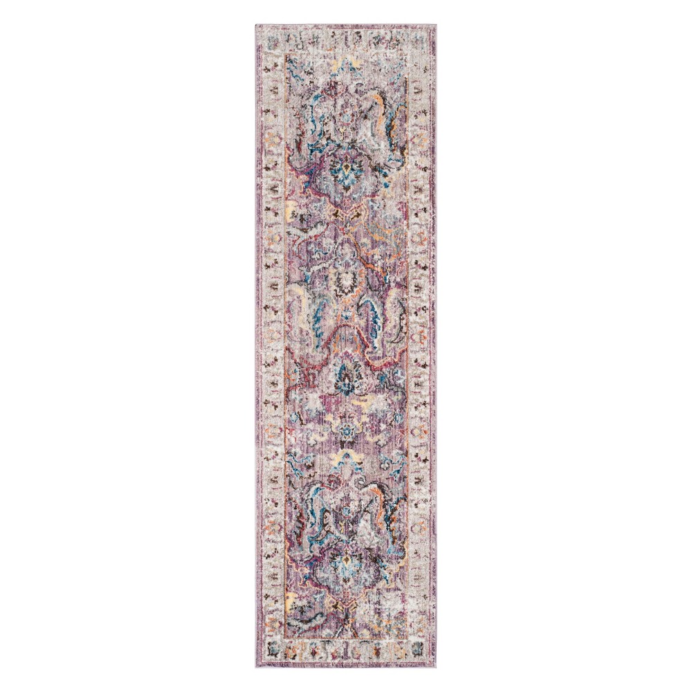 2'3inx6' Medallion Runner Lavender/Light Gray - Safavieh