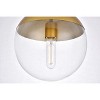 Elegant Lighting Eclipse 1 Light Brass Flush Mount With Clear Glass - 2 of 4