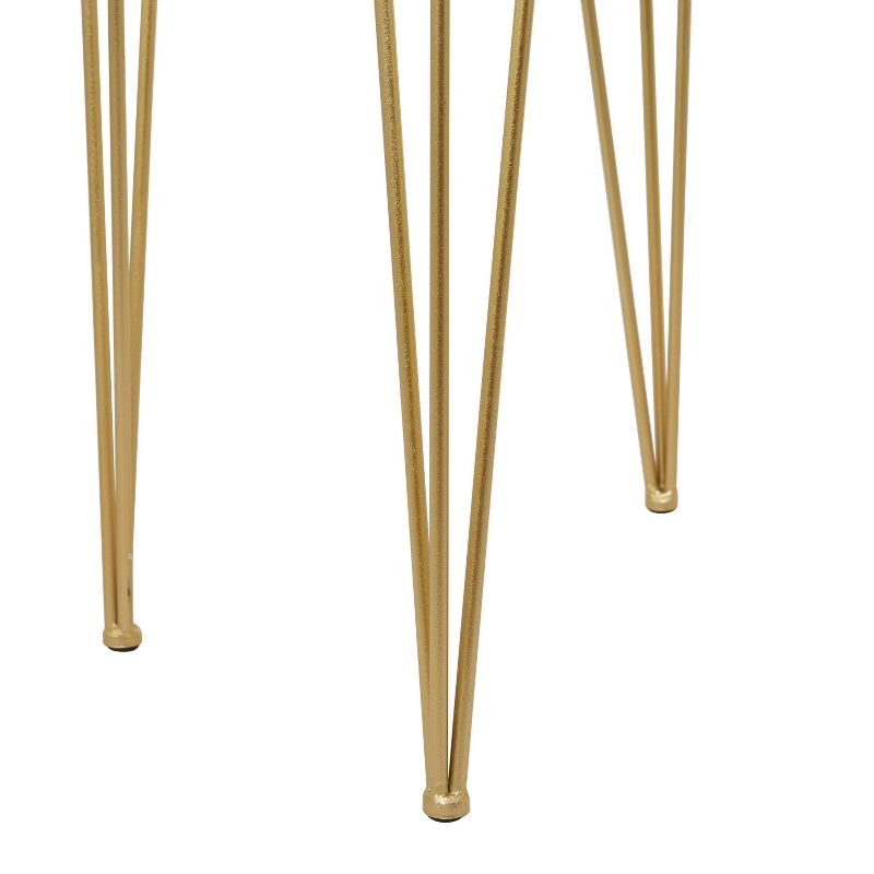 2pc Modern Iron Novelty Planter Stands Gold - Olivia &#38; May, 6 of 8