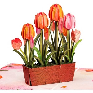 Frndly by Paper Love 3D Tulip Plant Pop Up Card, For All Occasion - Handcrafted 100% Recycled and Eco-Friendly, 8" x 6" Cover - 1 of 4