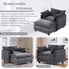 Busaurus Oversized Chenille Indoor Chaise Lounge Chair with Ottoman - 3 of 4