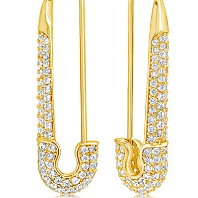 04 gold safety pin with zircon