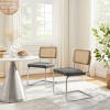 Art Leon Faux Leather Seat and Wicker Cane Back Dining Chairs, Set of 2 - 2 of 4