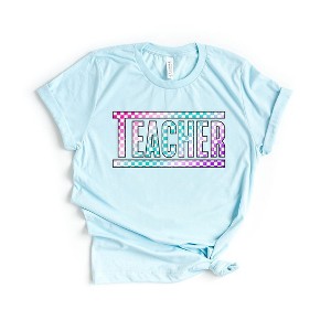 Simply Sage Market Teacher Checkered Colorful Short Sleeve Tee - 1 of 4