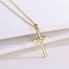 Cross Necklace, Plated, 5A CZ Birthstone for Women Men, Holiday Gift 1.1 inch. Chain Length is 16.5 with 3 inches adjustable. - 4 of 4