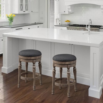 Maxwell Traditional Swivel Counter Stool in Charcoal and Sand
