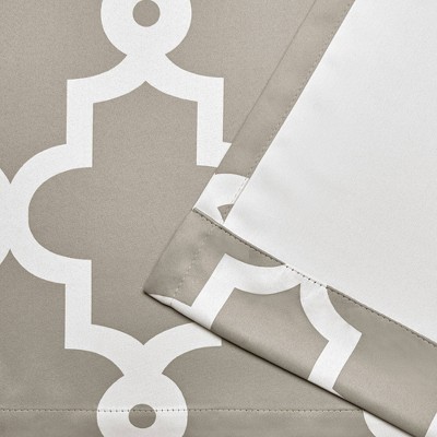 Silver and Mecca Orange Polyester Blackout Grommet Window Panels