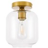 Elegant Lighting Collier 1 light Brass and Clear glass Flush mount - 3 of 4