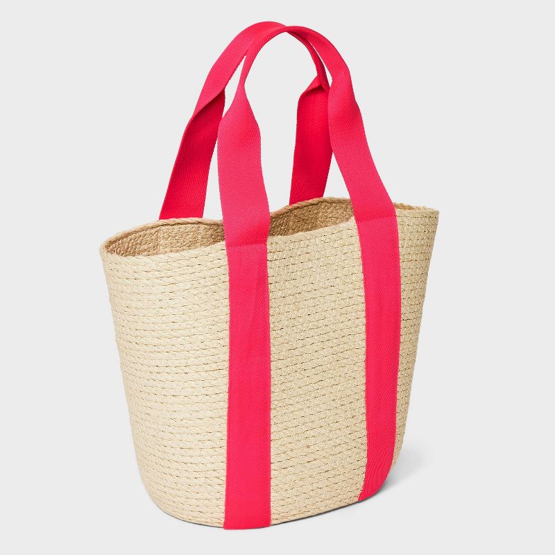 Straw Natural Tote Handbag - A New Day™, 3 of 10