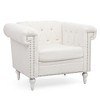 Morden Fort Chair With Extra-Thick Padded Backrest And Seat, Arm Chair, 22.4'' Comfy Seat Depth, Fabric Single Sofa - 2 of 4