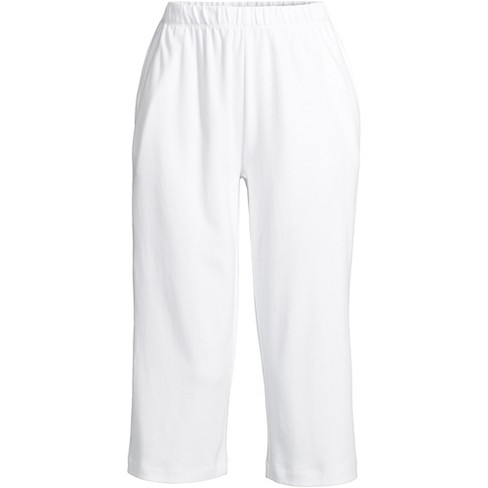 Lands' End Women's Plus Size Sport Knit High Rise Elastic Waist Pull On Capri  Pants - 2x - White : Target