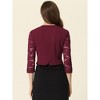 INSPIRE CHIC Women's Wedding Open Front Panel Lace Bolero Shrug - 3 of 4