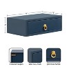 Kate and Laurel Decklyn Rectangle MDF Floating Side Table, 18x12x6, Navy Blue and Gold - 2 of 4