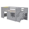 JUJABU Solid Wood Twin Size Low Loft Bed with Staircase, Drawer, and Storage Shelf - 4 of 4