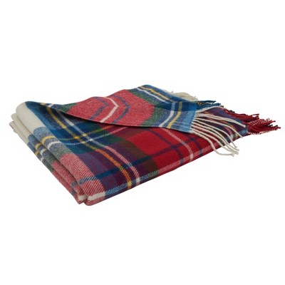 50x60 Casual Plaid Design Throw Blanket - Saro Lifestyle: Acrylic, Knitted, Lightweight Fabric, Machine Washable
