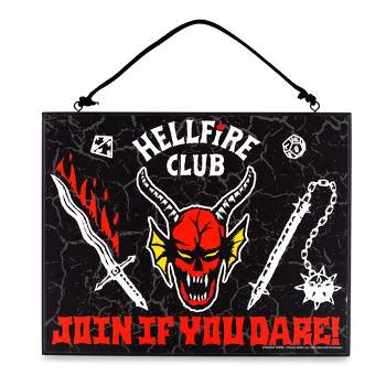Silver Buffalo Stranger Things Hellfire Club Reversible Hanging Sign Wall Art | 10 x 8 Inches
