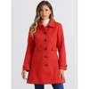 INSPIRE CHIC Women's Winter Classic Single Breasted Outwear Overcoat with Pockets - 2 of 4
