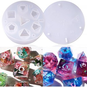 JDICTION Silicone Resin Dice Mold - 7-Sided Polyhedral Cavity Molds for DND, Tabletop Games, Epoxy DIY Dice Making - 1 of 4