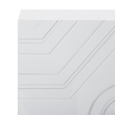 Zayn Light Gray and Gold Diamond Pattern Sideboard
