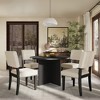 ChicFurnit Dining Sets Round Pedestal Table Set with Upholstered Chairs for Kitchen Dining Room, Black, 39.76"*22.83"*20.47" - 2 of 4
