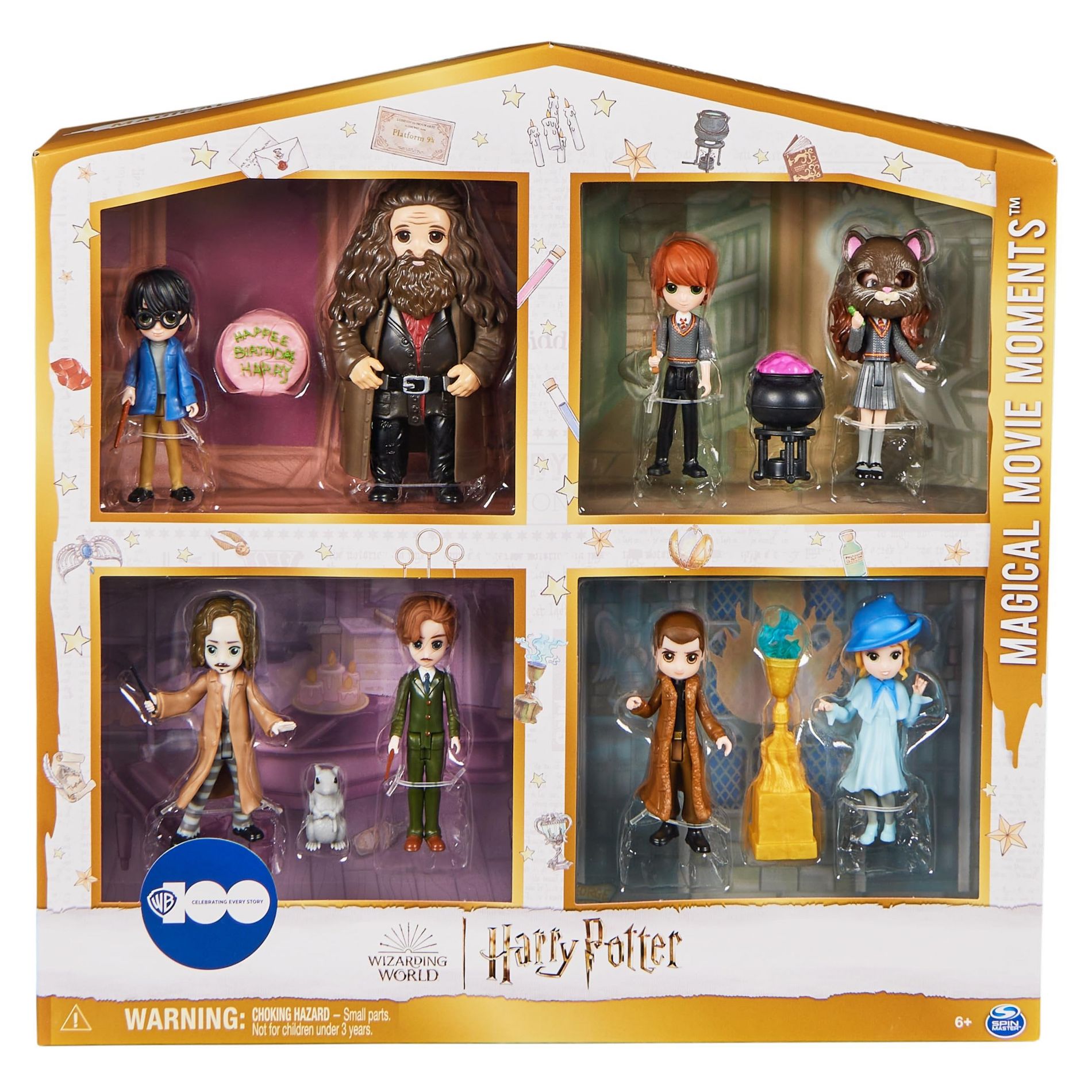 Wizarding World Harry Potter WB 100th Anniversary Set with 8 Collectible Figures and 5 Doll Accessories, Kids Ages 6 and Up