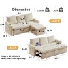 Vipbear 81" Sleeper Sofa Bed with Pull Out Bed, L Shaped Couch Sectional Sleeper Sofa - 2 of 4