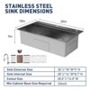 30" x 18" x 9" Built-in Kitchen Sink Stainless Steel Single Bowl Sink (with Accessories) and Pull-Down Faucet Modern Countertop Work Sink - 3 of 4