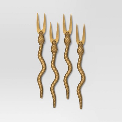 4pc Halloween Snake Cocktail Stirrers Gold - Threshold™