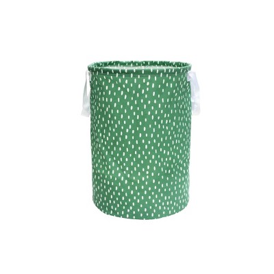 Soft Sided Scrunchable Round Laundry Hamper Crisp Green Dash - Room Essentials™