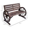 LOVMOR Outsunny 41" Wooden Wagon Wheel Bench - 3 of 4