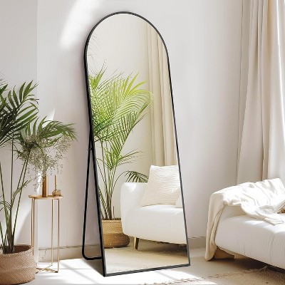 Beautyolove 56"x21"Full Length Mirror Arch Floor Mirrors,Black