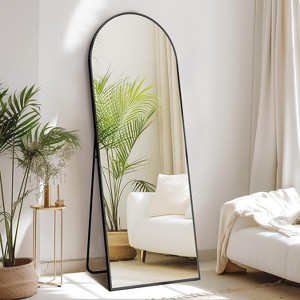 Beautyolove 56"x21"Full Length Mirror Arch Floor Mirrors,Black - 1 of 4