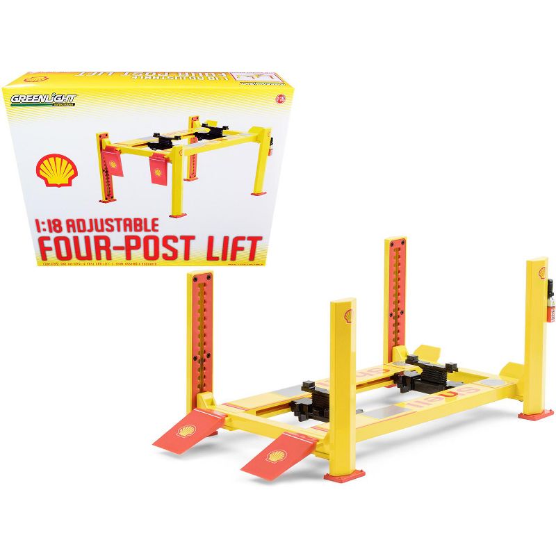 Adjustable Four Post Lift "Shell Oil" #2 for 1/18 Scale Diecast Model Cars by Greenlight, 1 of 7