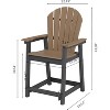 Tree City Tall Adirondack Bar Chair, Outdoor Counter-Height Chair for Patio & Deck, Heavy-Duty HDPE All-Weather Chair - 3 of 4