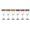 Classic Touch Set of 6 Assorted Colored Amber Tumblers with Gold Design - 2 of 3