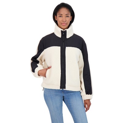 Women's Faux Fur Teddy Mixed Media Jacket - SEBBY