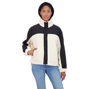 Women's Faux Fur Teddy Mixed Media Jacket - SEBBY - 1 of 3