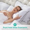 Itopfox Medium Firm Feather Down Pillow Set of 2, Luxury Hotel Bed Pillow with Organic Cotton Cover, Soft and Supportive for Side and Back Sleepers - 2 of 4