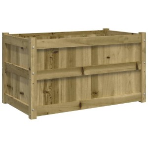 vidaXL Garden Planter - Impregnated Pine Wood - 35.4"x19.7"x19.7" Outdoor Flower Box - Patio/Terrace/Balcony - 1 of 4