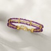 Ross-Simons 15.00 ct. t.w. Amethyst Bead and Snake-Chain Bracelet in 18kt Gold Over Sterling Size 7 - 4 of 4