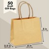 Sparkle and Bash 50 Pack Mini Paper Gift Bags with Handles for Party Favor, Bulk Shopping Merchandise Bags, Brown, 6 x 5 x 2.5 In - 4 of 4