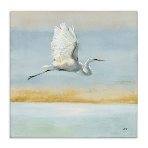 Stupell Industries Egret Bird Flying Ocean Breeze Canvas Art - 1 of 4