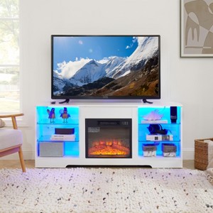 Sapphtopaz TV Stand 3D Fireplace Modern Storage Cabinet for TVs Up to 62" with LED Fireplace TV Stand with Open Shelf for Living Room - 1 of 4