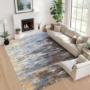 Washable Runner Rug  Entryway Runner Rug Non Slip Low Pile Hallway Runners Indoor Soft  Abstract Throw Rugs for Entrance  Bedroom - 1 of 4